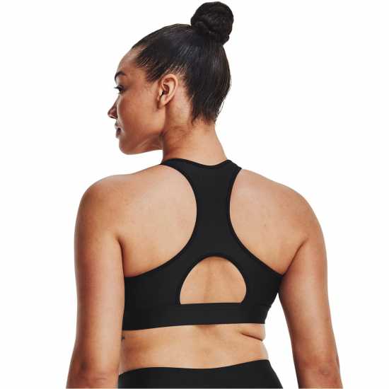 Under Armour Heatgear Armour Mid Padless Sports Bra Womens Черно/Бяло Спортни сутиени