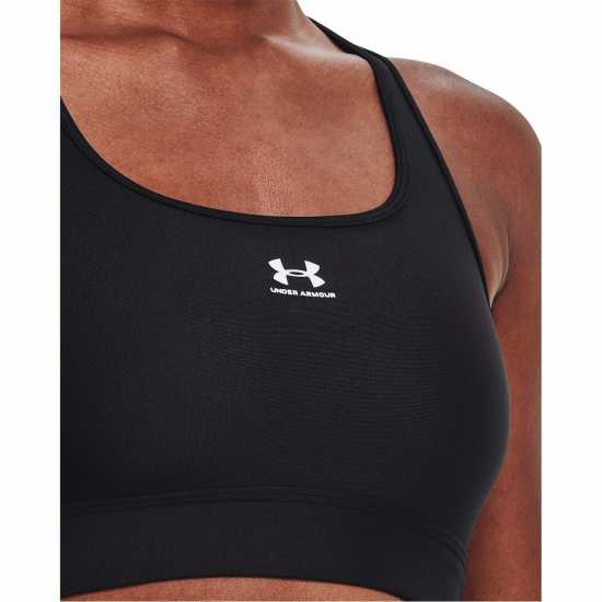 Under Armour Heatgear Armour Mid Padless Sports Bra Womens Черно/Бяло Спортни сутиени