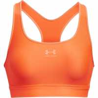 Under Armour Heatgear Armour Mid Padless Sports Bra Womens Orange Спортни сутиени