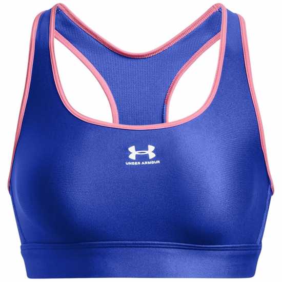 Under Armour Heatgear Armour Mid Padless Sports Bra Womens Синьо Спортни сутиени