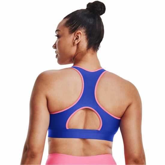 Under Armour Heatgear Armour Mid Padless Sports Bra Womens Синьо Спортни сутиени