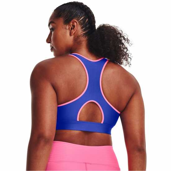 Under Armour Heatgear Armour Mid Padless Sports Bra Womens Синьо Спортни сутиени