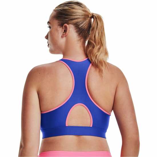 Under Armour Heatgear Armour Mid Padless Sports Bra Womens Синьо Спортни сутиени