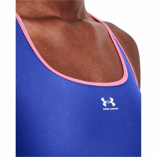 Under Armour Heatgear Armour Mid Padless Sports Bra Womens Синьо Спортни сутиени