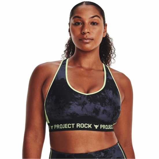 Under Armour Project Rock Crossback Printed Sports Bra Womens  Спортни сутиени