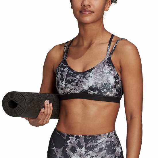 Adidas Yoga Essentials Studio Light-Support Allover Print Low Impact Sports Bra Womens  Спортни сутиени