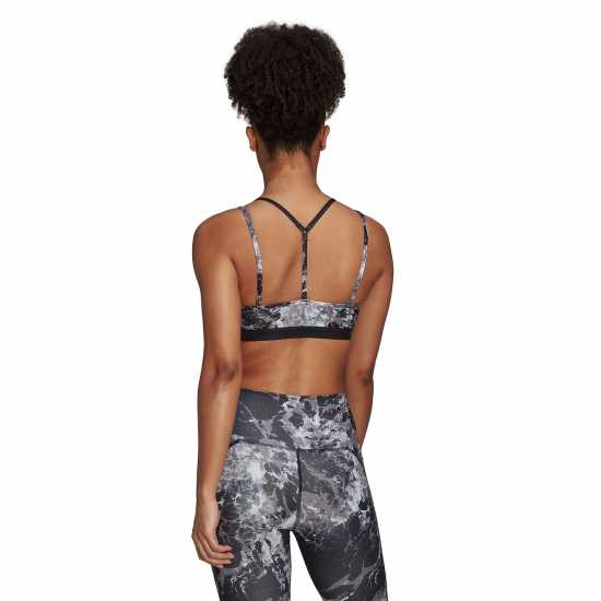 Adidas Yoga Essentials Studio Light-Support Allover Print Low Impact Sports Bra Womens  Спортни сутиени