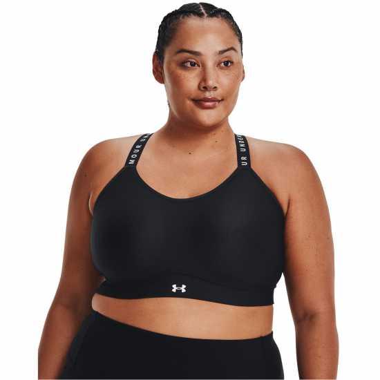 Under Armour Armour Ua Infinity Mid Covered& Medium Impact Sports Bra Womens Черно Спортни сутиени