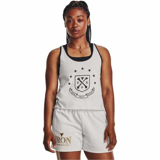 Under Armour Armour Pjt Rck Q3 Arena Tank Gym Vest Womens Бяла глина Атлетика