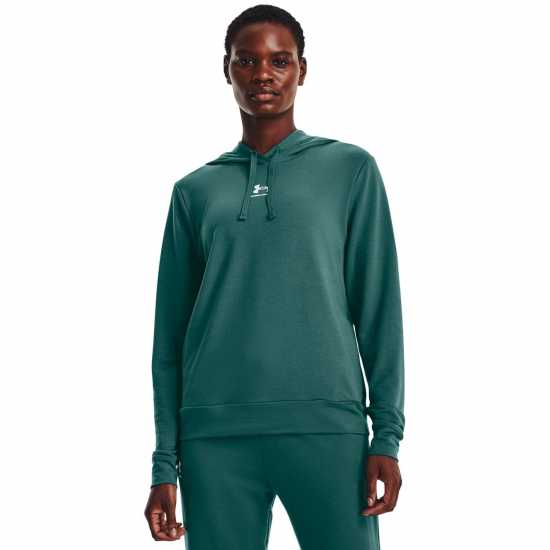 Under Armour Armour Rival Terry Oth Hoodie Womens Зелено Дамски суичъри и блузи с качулки