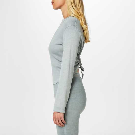 Reebok Горнище С Дълъг Ръкав Classics Ribbed Long Sleeve Top Womens Пугри3 Дамско облекло плюс размер