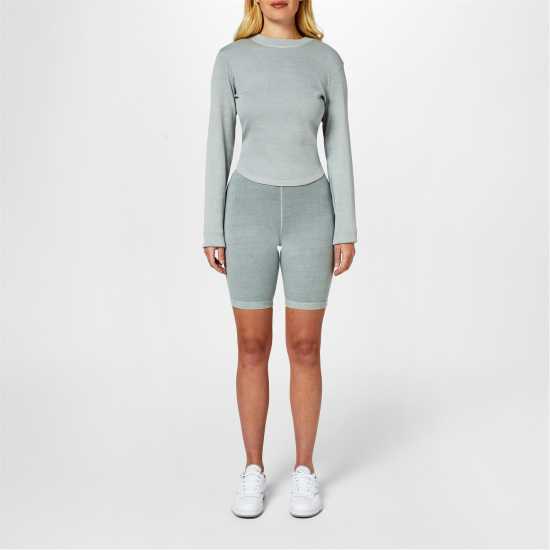 Reebok Горнище С Дълъг Ръкав Classics Ribbed Long Sleeve Top Womens Пугри3 Дамско облекло плюс размер