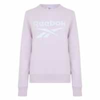 Reebok Identity Logo French Terry Crew Sweatshirt Hoody Womens Сиво/Бяло/Бяло Дамски суичъри и блузи с качулки