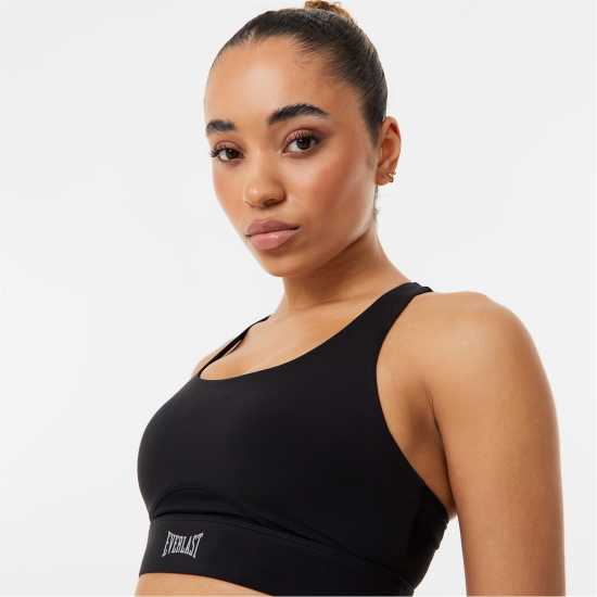 Everlast Medium Support Sports Bra Womens Черна мрежа Спортни сутиени