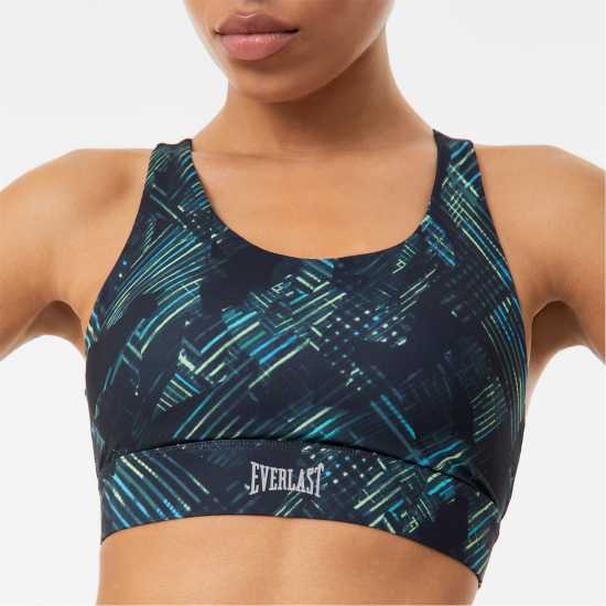 Everlast Medium Support Sports Bra Womens Строб Печат Спортни сутиени