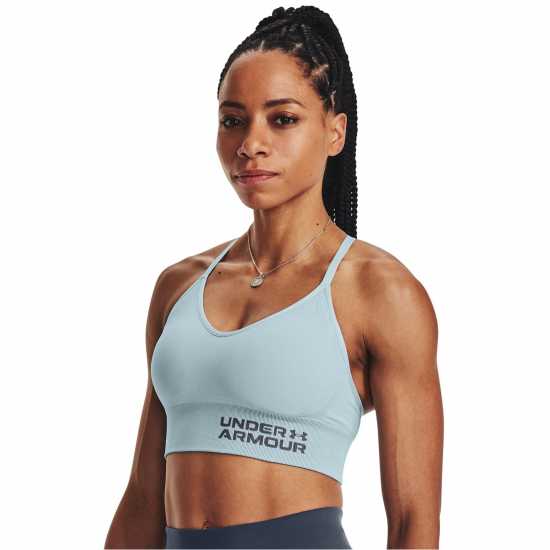 Under Armour Seamless Sports Bra Light Blue Спортни сутиени