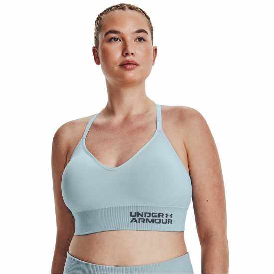 Under Armour Seamless Sports Bra Light Blue Спортни сутиени