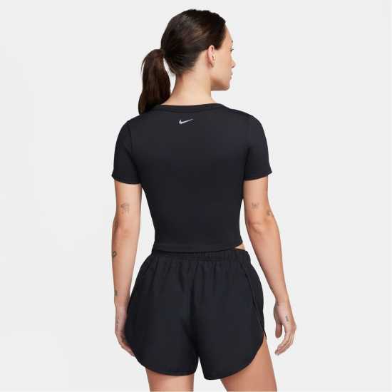 Nike One Fitted Women's Dri-FIT Short-Sleeve Top Черно Дамски тениски и фланелки