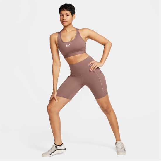 Nike Swoosh Medium Support Women's Padded Sports Bra Димно малиново Спортни сутиени