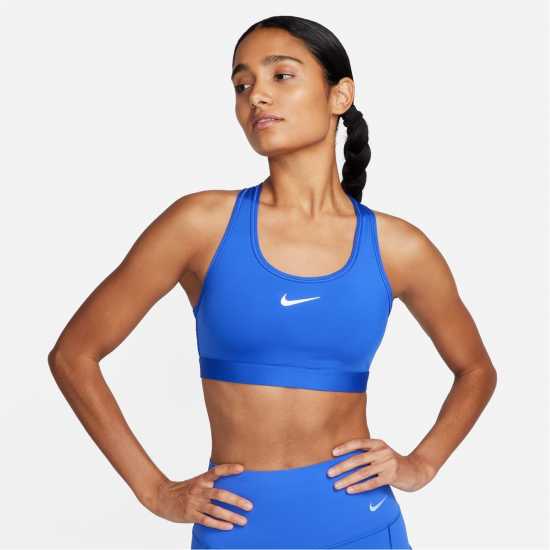 Nike Swoosh Medium Support Women's Padded Sports Bra Хипер Роял Спортни сутиени