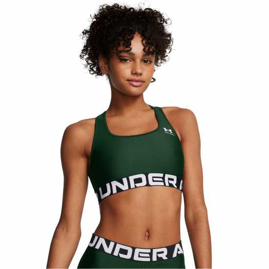 Under Armour Heatgear Authentics Medium Support Sports Bra Womens Горско зелено Спортни сутиени