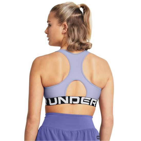 Under Armour Heatgear Authentics Medium Support Sports Bra Womens Целест Спортни сутиени