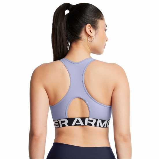 Under Armour Heatgear Authentics Medium Support Sports Bra Womens Целест Спортни сутиени