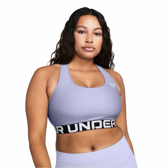 Under Armour Heatgear Authentics Medium Support Sports Bra Womens Целест Спортни сутиени