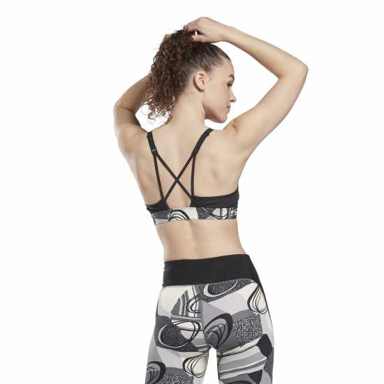 Reebok Дамски Спортен Сутиен С Тънки Презрамки Lux Perform Graphic Strappy Bra Womens Medium Impact Sports  Спортни сутиени