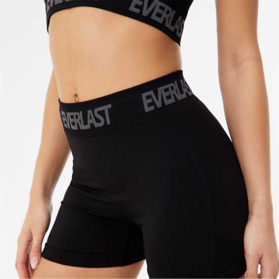 Everlast Seamless Logo 3 Inch Shorts Черно Дамски къси панталони