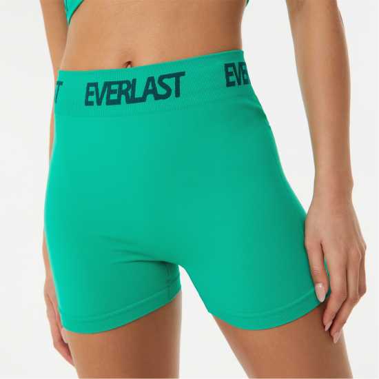 Everlast Seamless Logo 3 Inch Shorts Холи зелено Дамски клинове за фитнес