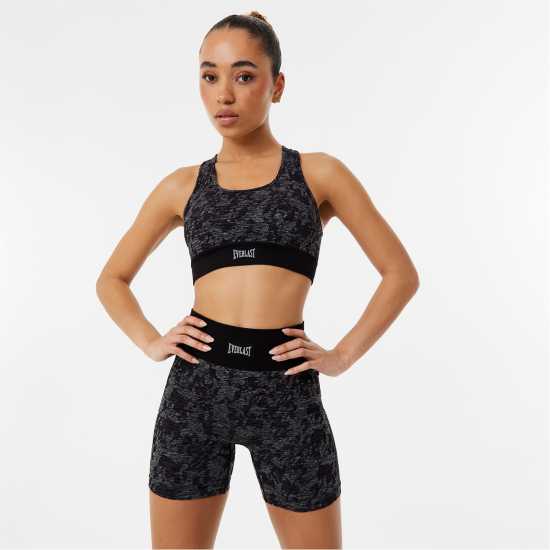 Дамски Шорти Everlast Seamless Shorts Womens Черно камуфлаж Дамски клинове за фитнес