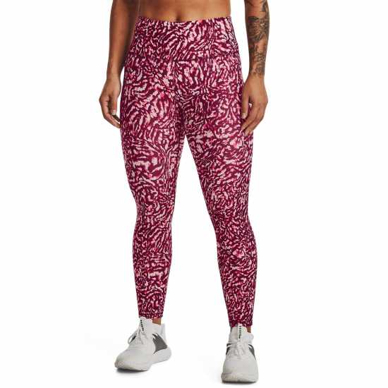 Under Armour Armour Aop Ankle Leggings Womens Розово Дамски клинове за фитнес