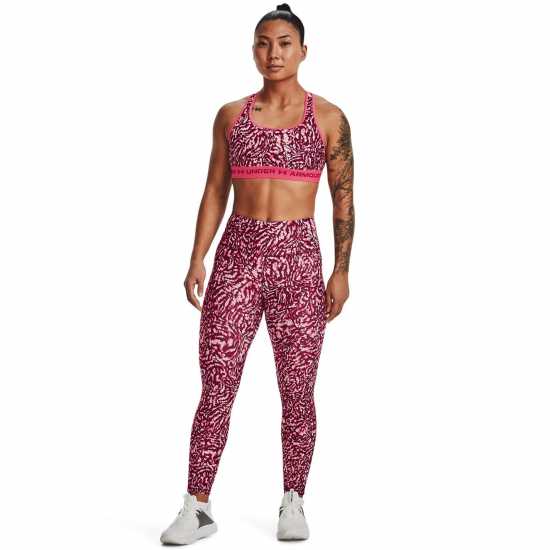 Under Armour Armour Aop Ankle Leggings Womens Розово Дамски клинове за фитнес