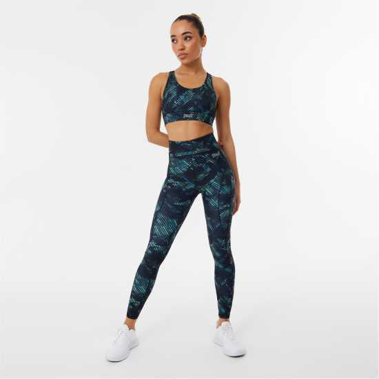 Everlast Contour Panel Leggings Womens Строб Печат Дамски клинове за фитнес