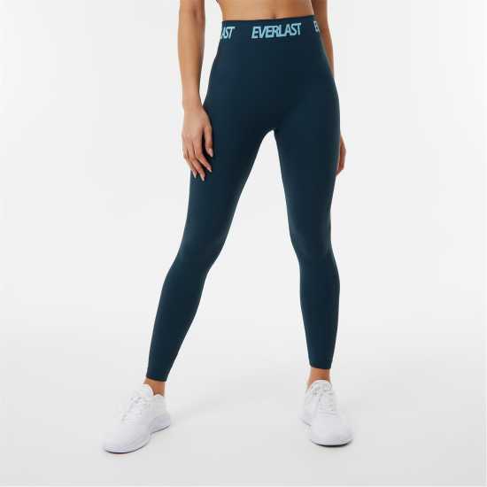 Everlast Seamless Logo Leggings Womens Полунощно синьо Дамски клинове за фитнес