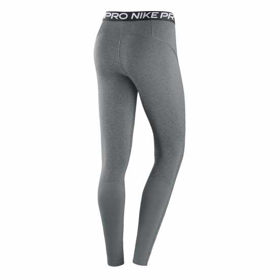 Nike Pro Women's Mid-Rise Mesh-Panelled Leggings Grey / White Дамски клинове за фитнес