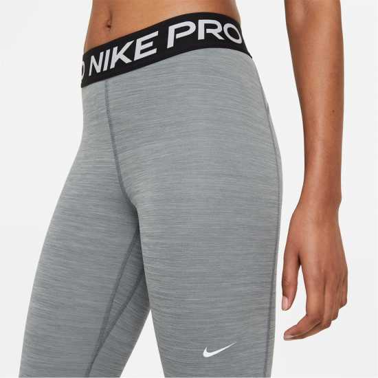 Nike Pro Women's Mid-Rise Mesh-Panelled Leggings Grey / White Дамски клинове за фитнес