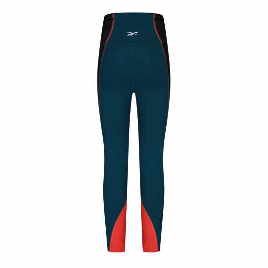 Reebok Lux High-Rise Colorblock Leggings Womens Gym Legging Средно пинка Дамски клинове за фитнес