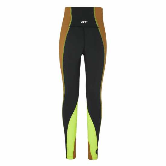 Reebok Lux High-Rise Colorblock Leggings Womens Gym Legging Черно/Сепия Дамски клинове за фитнес