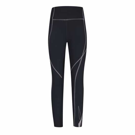 Reebok Workout Ready Big Logo Leggings Womens Gym Legging Черно/Сребристо Дамски клинове за фитнес