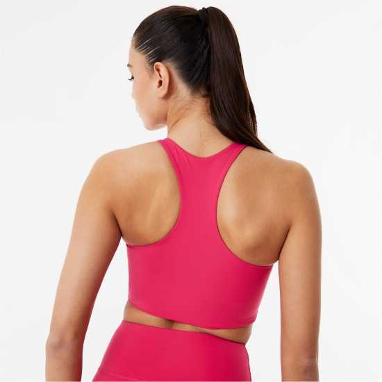 Jack Wills Zip-Up Sports Bra Горещо розово Спортни сутиени