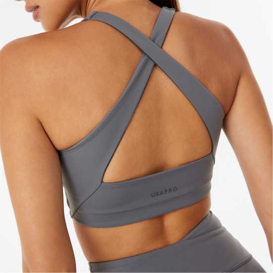 Usa Pro X Sophie Habboo Crossback Sports Bra Акула Сиво Спортни сутиени