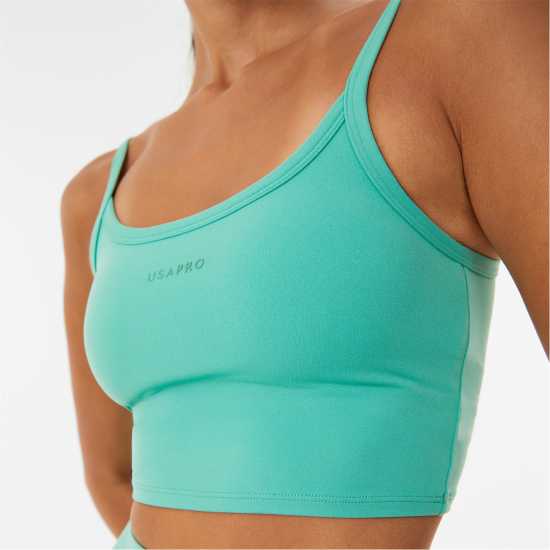 Usa Pro X Sophie Habboo Longline Sports Bra Тъмно зелено Спортни сутиени