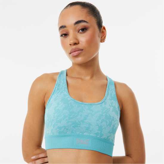 Everlast Seamless Cross Back Sports Bra Аква Каму Спортни сутиени