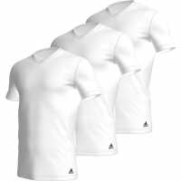 Adidas Мъжка Тениска 3 Pack Active Core Cotton V Neck T Shirt Mens White Мъжко облекло за едри хора