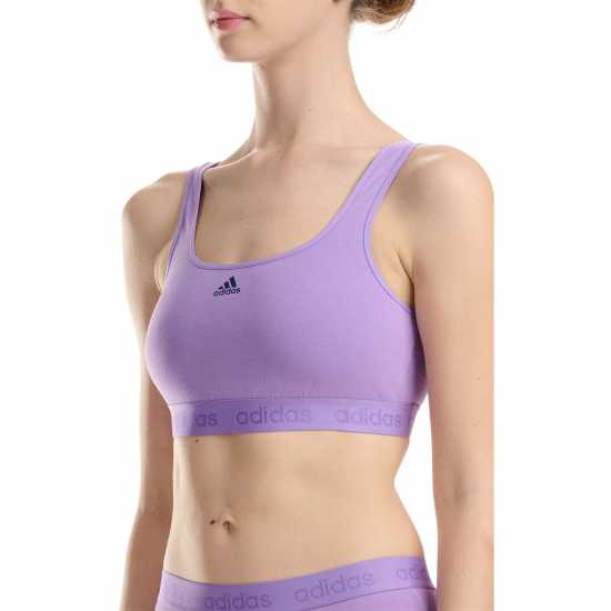 Adidas Active Comfort Cotton Bralette Виолетово Спортни сутиени