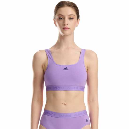 Adidas Active Comfort Cotton Bralette Виолетово Спортни сутиени