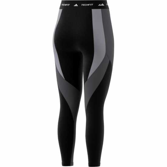 Adidas Techfit 7/8 Colourblock Leggings Womens Черно/Бяло Дамски клинове за фитнес