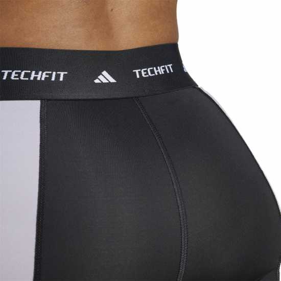 Adidas Techfit 7/8 Colourblock Leggings Womens Черно/Бяло Дамски клинове за фитнес